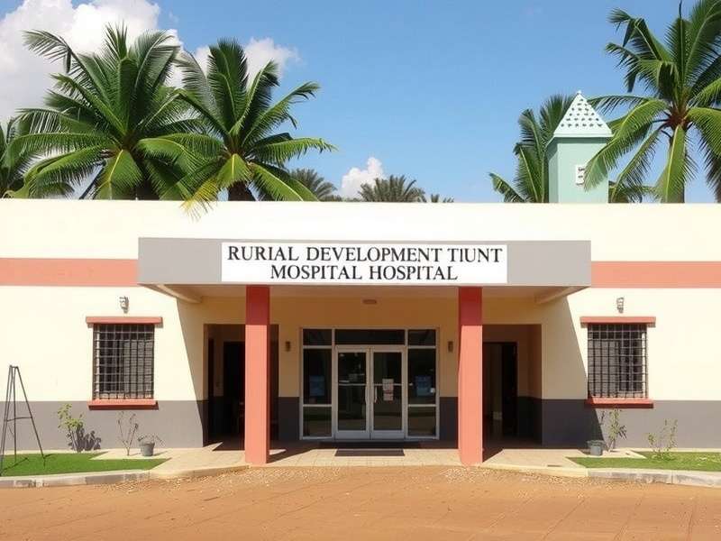 RDT Hospital building exterior with ambulance
